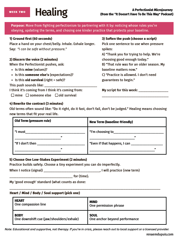 Perfectionist Microjourney 2 - Healing 2026