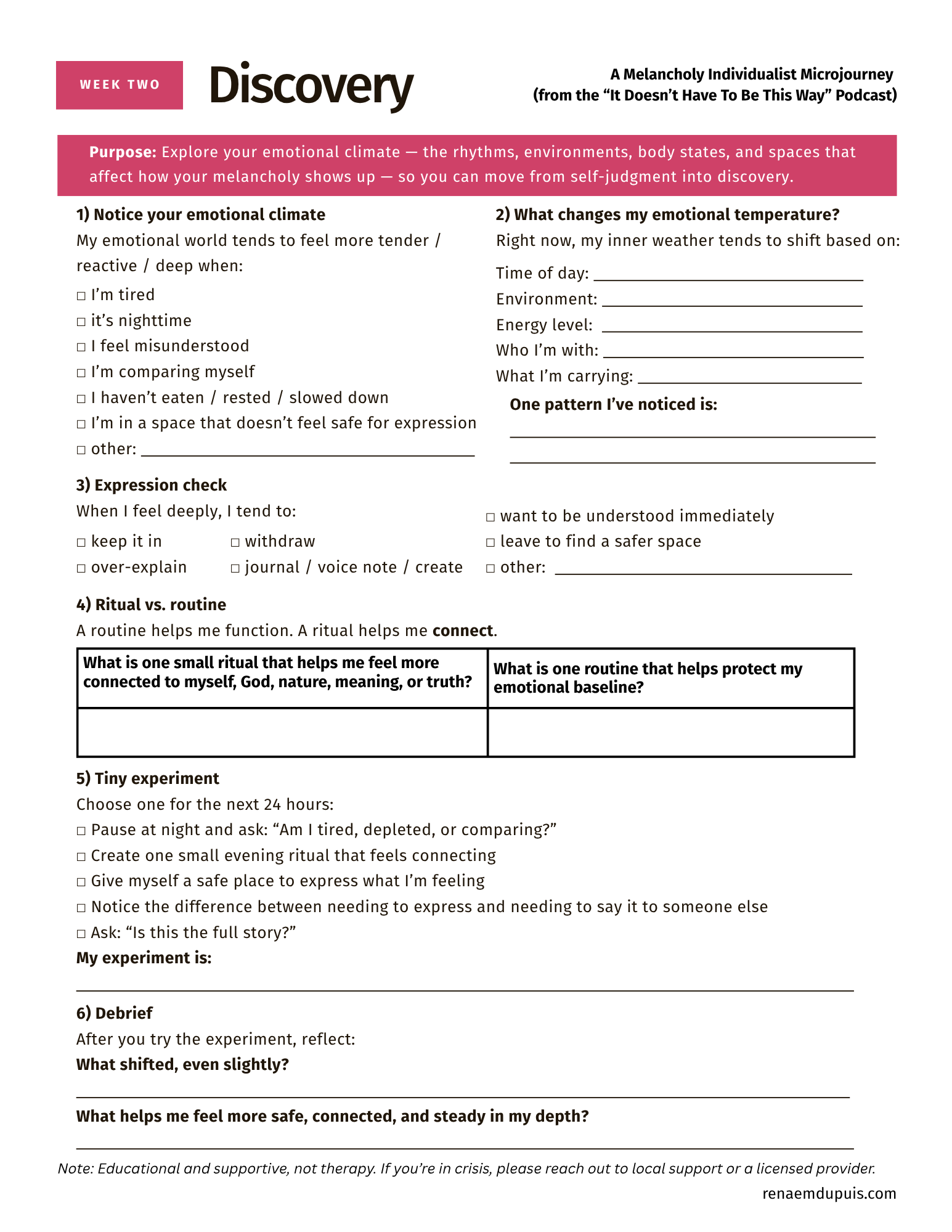 Melancholy Individualist Microjourney 2 - Discovery 2026