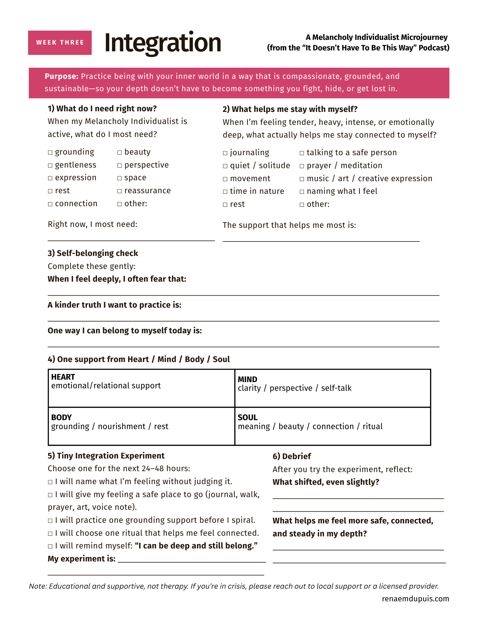 Melancholy Individualist Microjourney 3 - Integration 2026