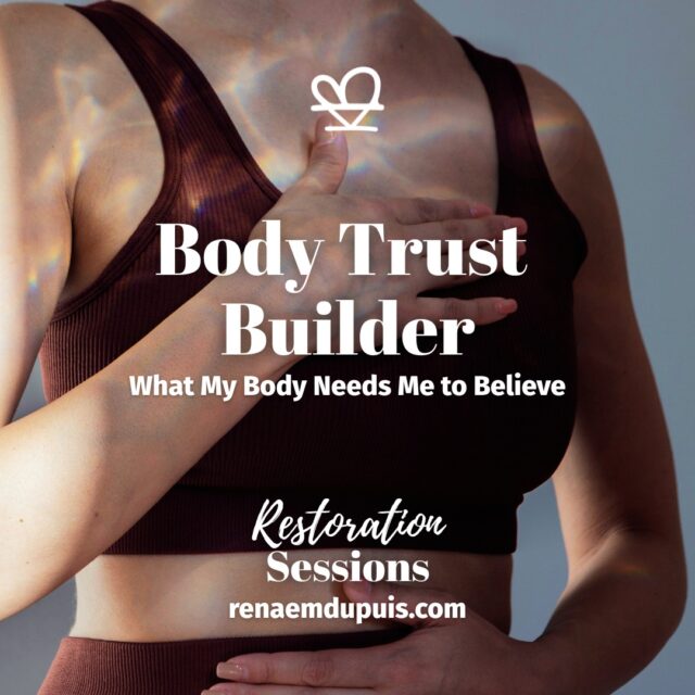 What if your body is not the problem to fix? 💛

Body Trust Builder helps you explore what your body most needs you to believe right now.

Grounded and Steady — June Restoration Sessions
📅 June 18–20, 2026

Free + virtual • 48-hour replay

https://renaemdupuis.com/restoration-sessions/

#restorationsessions #bodytrust #bodycenteredpractices #nervoussystemcare