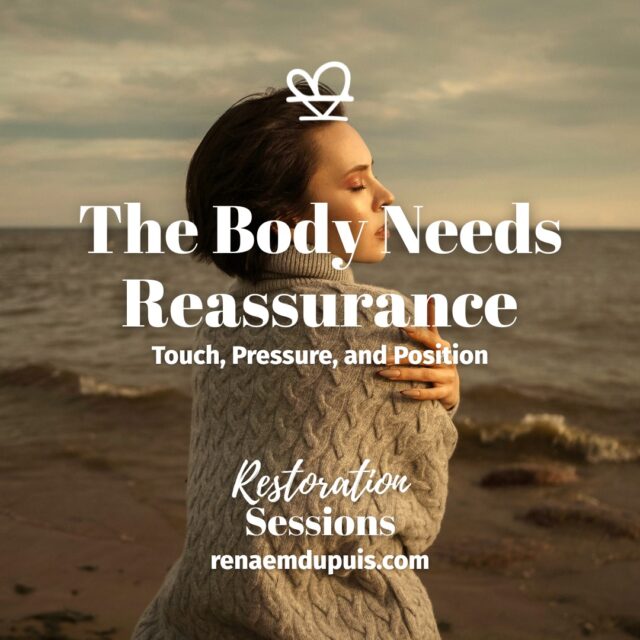 Sometimes your body needs reassurance more than explanation. 💛

The Body Needs Reassurance explores touch, pressure, and position as steadying support.

Grounded and Steady — June Restoration Sessions
📅 June 18–20, 2026

Free + virtual • replay

https://renaemdupuis.com/restoration-sessions/

#restorationsessions #somaticsupport #bodybasedcare #nervoussystem