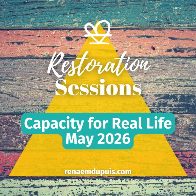 Starts tomorrow 🌿

May Restoration Sessions: Capacity for Real Life

For the ones carrying too much in their heads.

We’ll practice:
+ clarity
+ focus
+ follow-through
+ planning that fits real life
+ support for shutdown + mental swirl

You don’t have to attend everything.
One session counts.
Replay counts.
Small counts.

📅 May 14–16, 2026
🕙 Starts 10am PDT
💻 Free + virtual
🎥 48-hour replay

Register ⤵️
https://renaemdupuis.com/restoration-sessions/

#restorationsessions #capacityforreallife #mentalclarity #caregivers #mentalload #selfcaretools